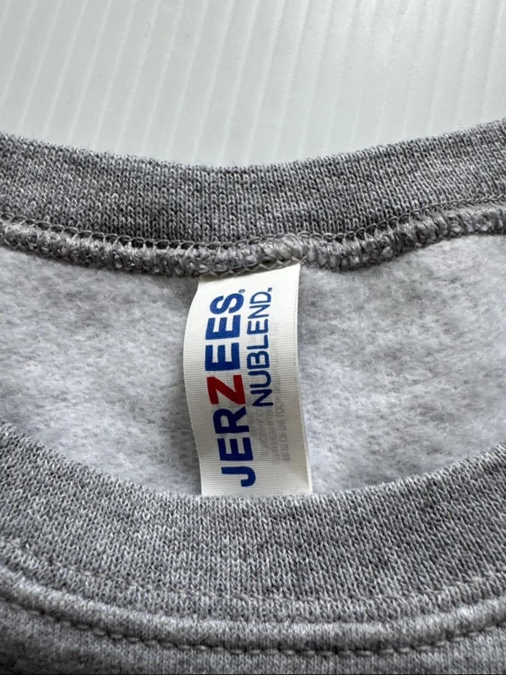 Jerzees Grey Graphic 'Slay All Day' Horror Mask Crewneck Sweatshirt.  Size small